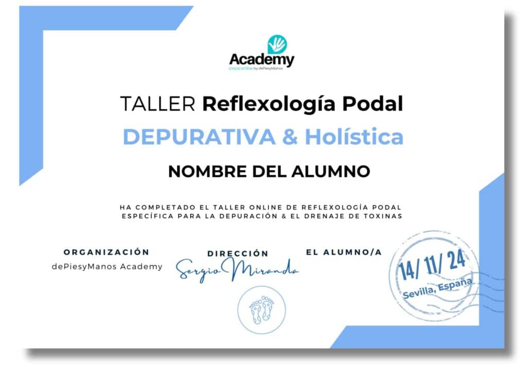 Certificado Reflexología Depurativa